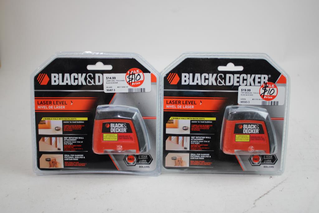 Black & Decker Laser Level, Milwaukee Pocket Level, 4 Pieces