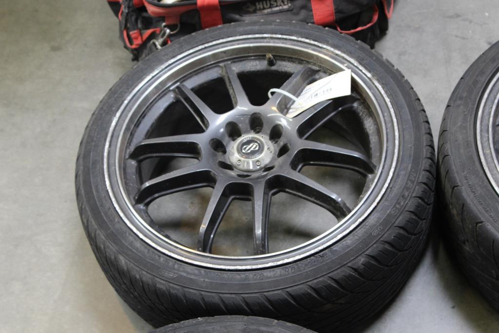 Black Enkei Rims With Tires, 4 Pieces Property Room