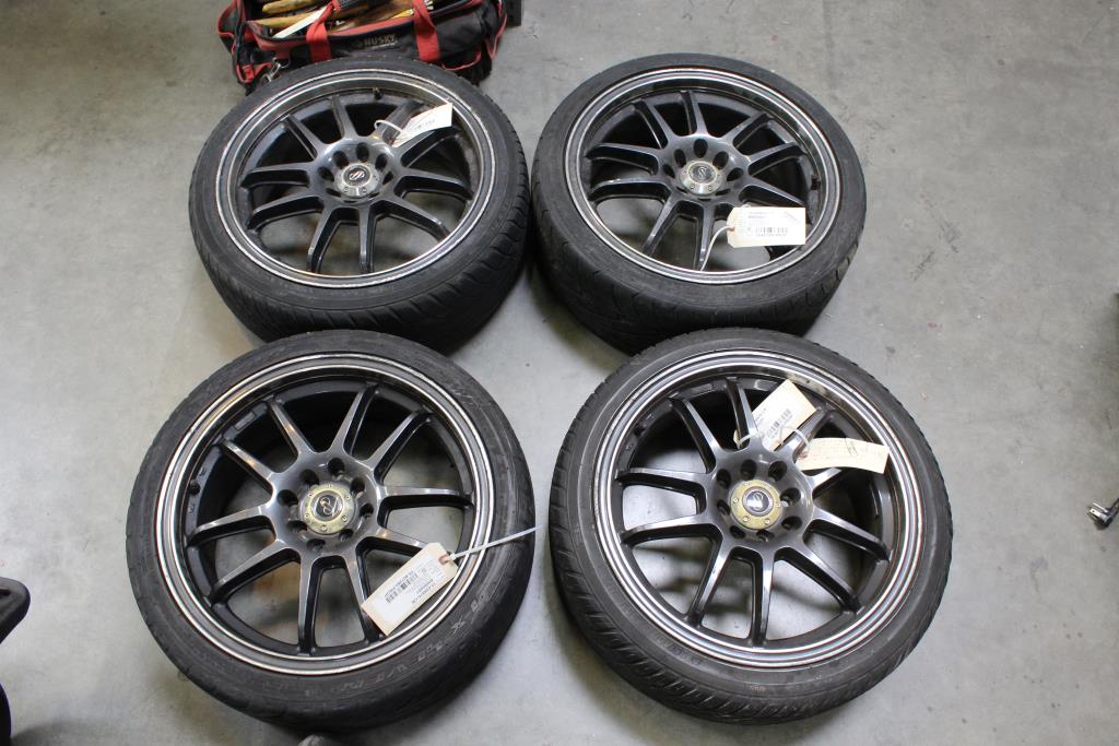 Black Enkei Rims With Tires, 4 Pieces Property Room