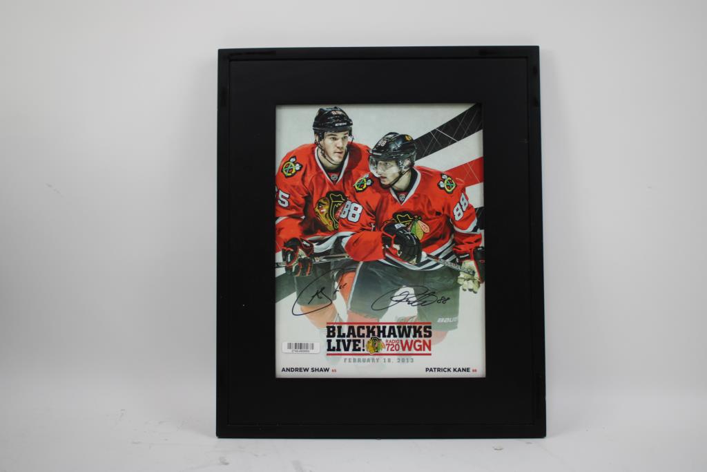 Blackhawks Live! Radio 720 WGN Andrew Shaw, Patrick Lane Signed Framed Photo