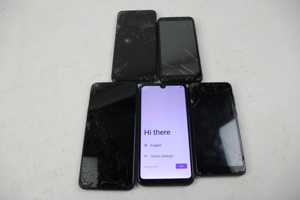 Blu, Foxx, Cell Phone Lot, 5 Pieces, Sold For Parts