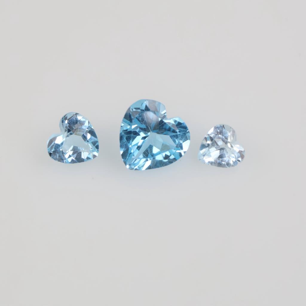Blue Faceted Jewelry Craft Stones, 3 Pieces