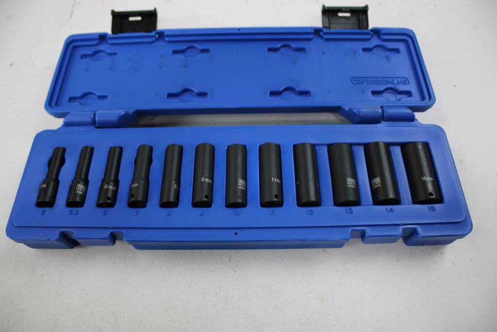 Blue Power Cornwell 12-Piece 1/4" Drive Metric Magnetic Socket Set