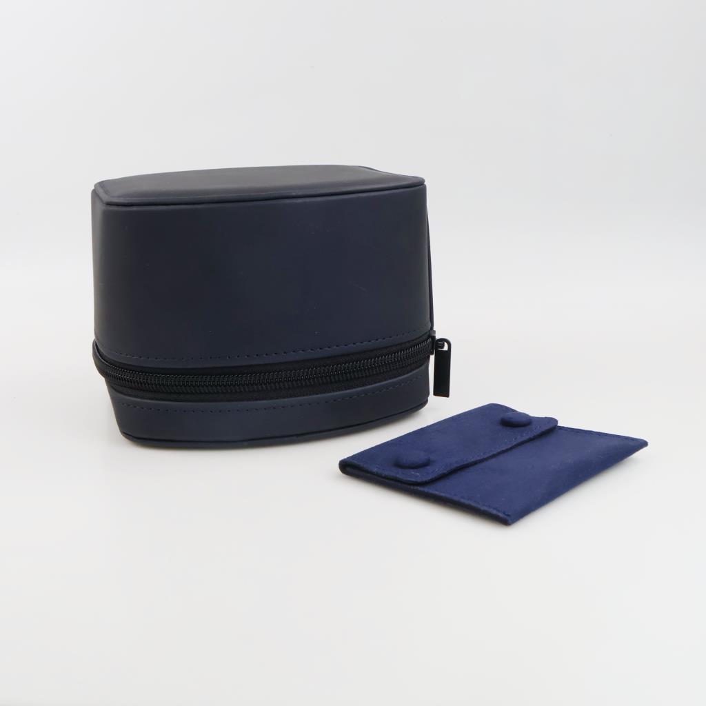 Blue Soft Watch Box & Soft  Pouch, 2 Pieces