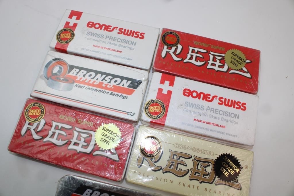 Bones Swiss, Bronson, & More Assorted Bearings; 7 Pieces Property Room