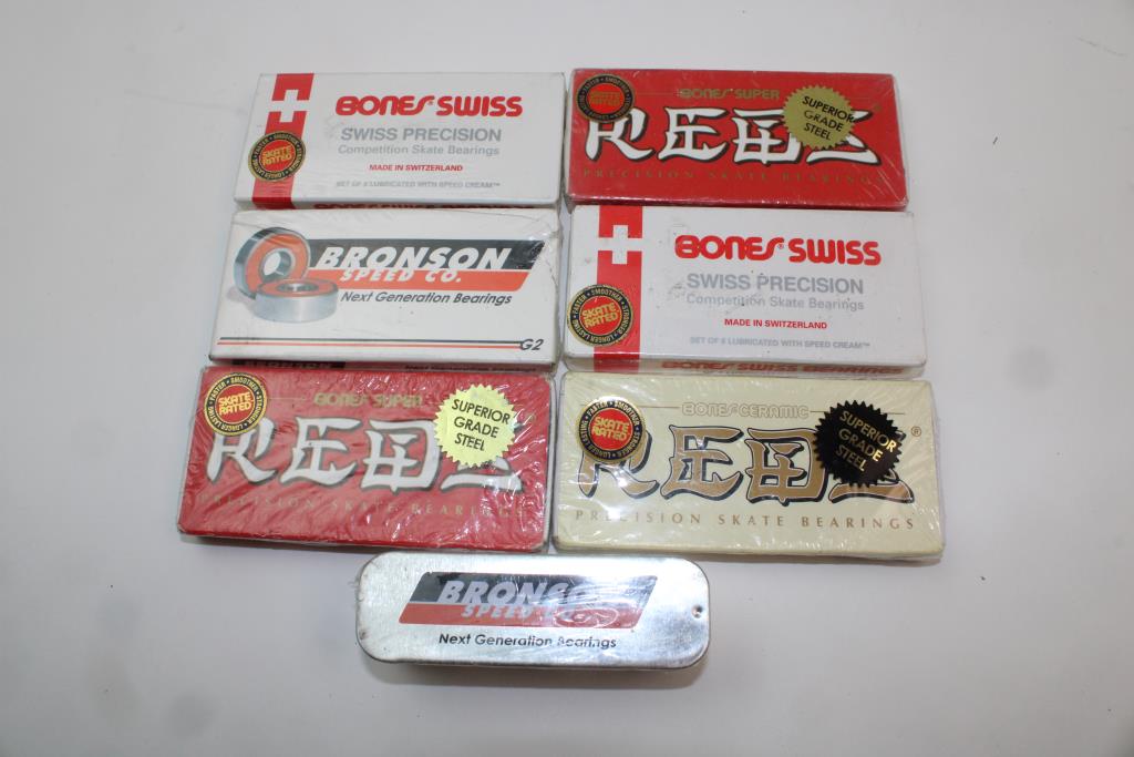 Bones Swiss, Bronson, & More Assorted Bearings; 7 Pieces Property Room
