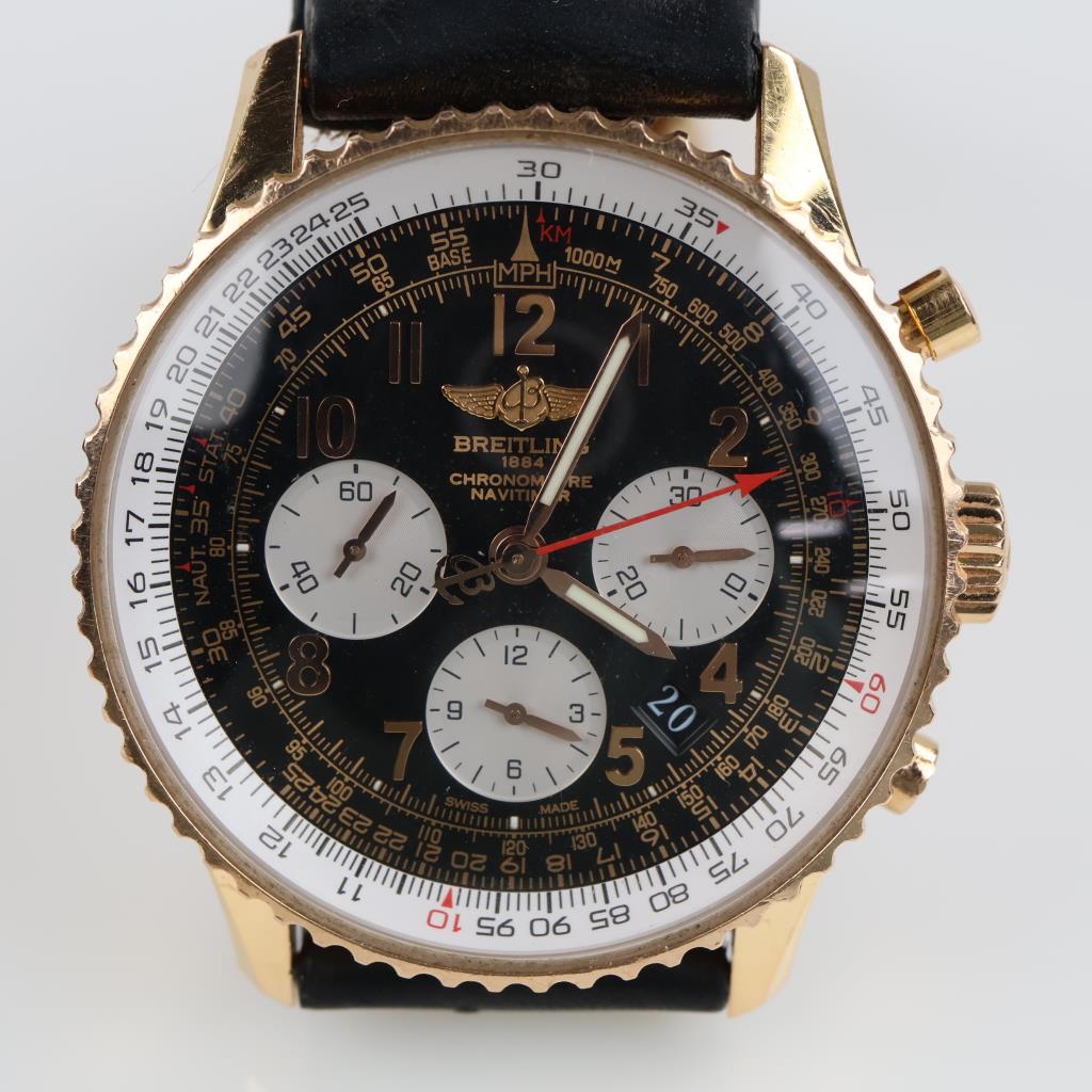 Breitling 18kt Gold Navitimer Watch- Evaluated By Our Certified Gemologist-AGS/GIA
