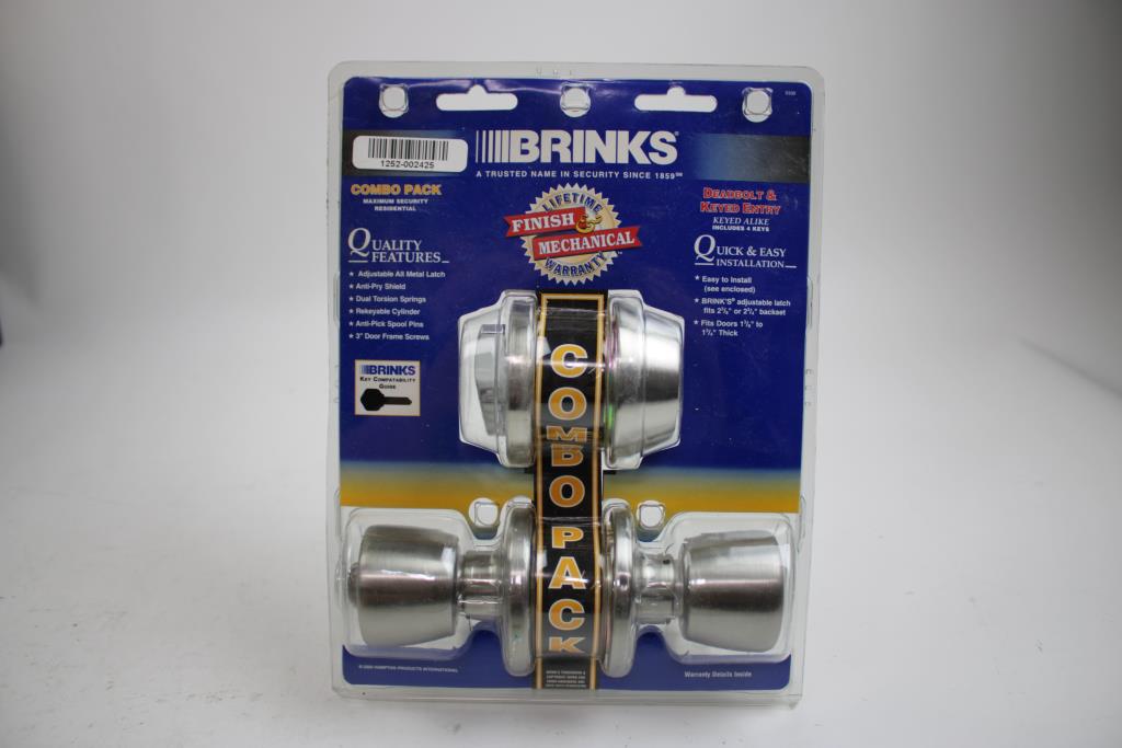 Brinks Deadbolt & Keyed Entry Doorknob Combo Pack