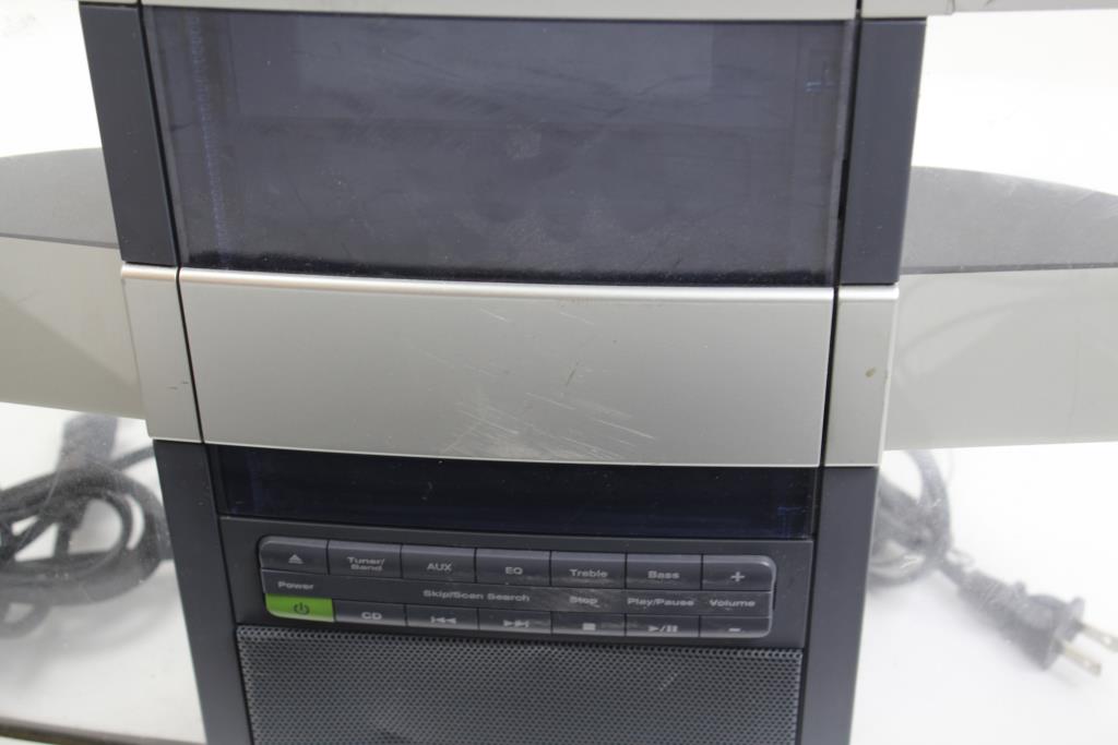 Brookstone Stereo System, Sony BluRay Player, Philips Indoor TV