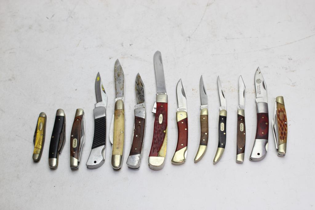 Buck Nra+more Pocket Knives Bulk Lot 10+pieces Property Room