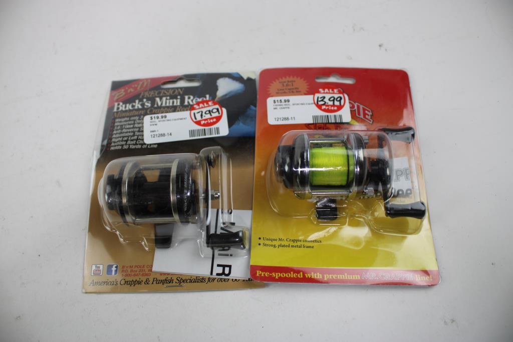 Buck's Mini Reel, Mr. Crappie Reel, Tuf-Line MicroLead Fishing Line, 3 Pieces