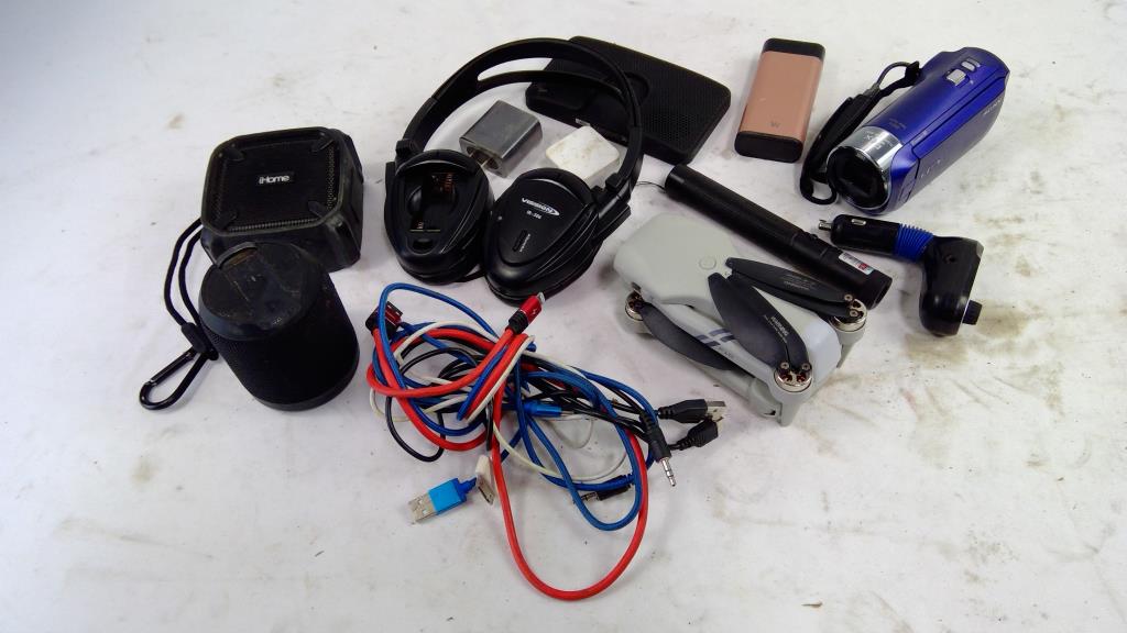 Bulk Lot Dron, Speaker, Flahslight, Powerbank And More