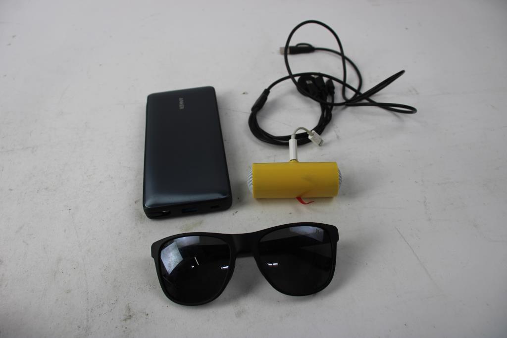 Bulk Lot Power Bank, Mini Speaker, Hurley Sunglasses Polarized, Maverick Playing Cards