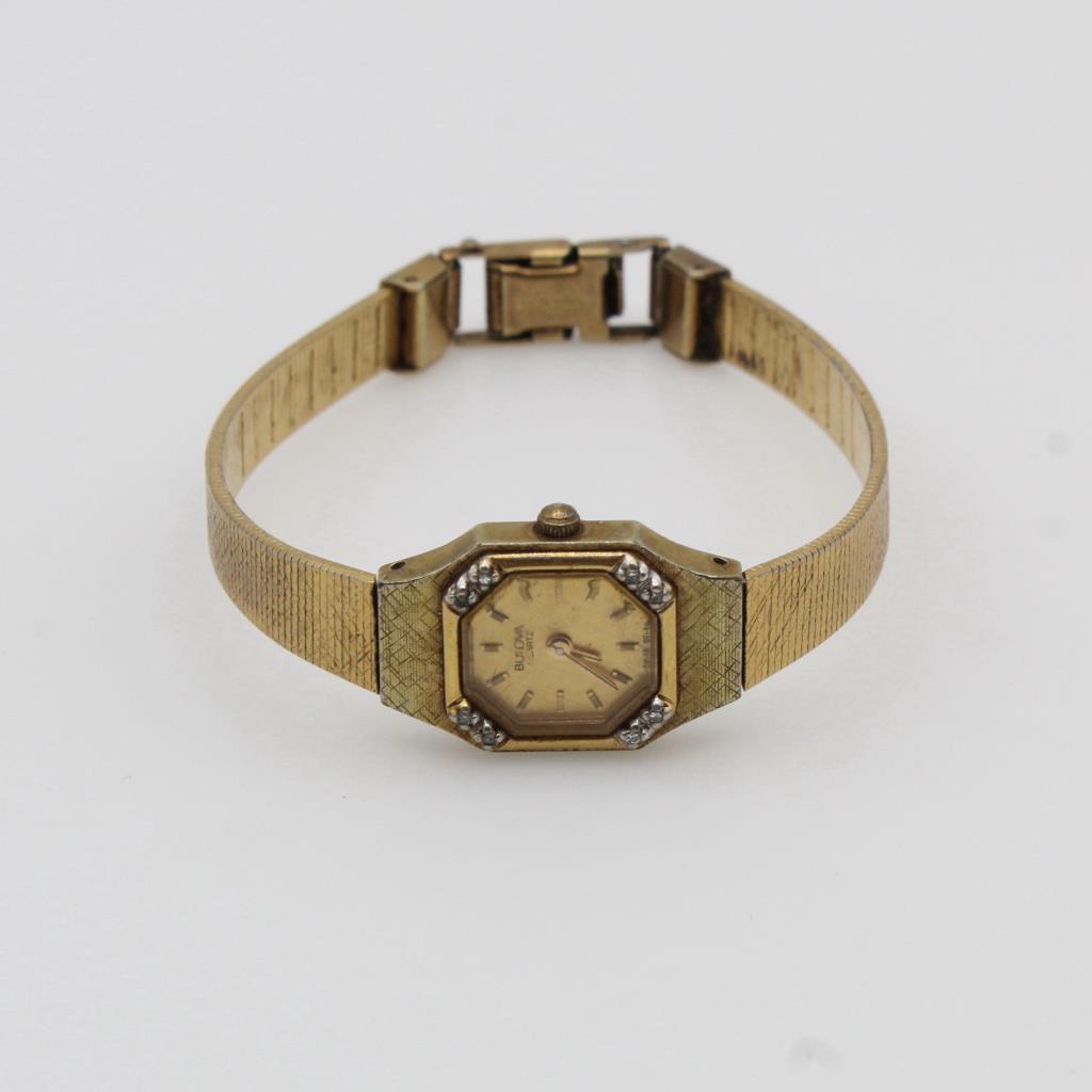 Bulova 10kt GP Diamond Watch
