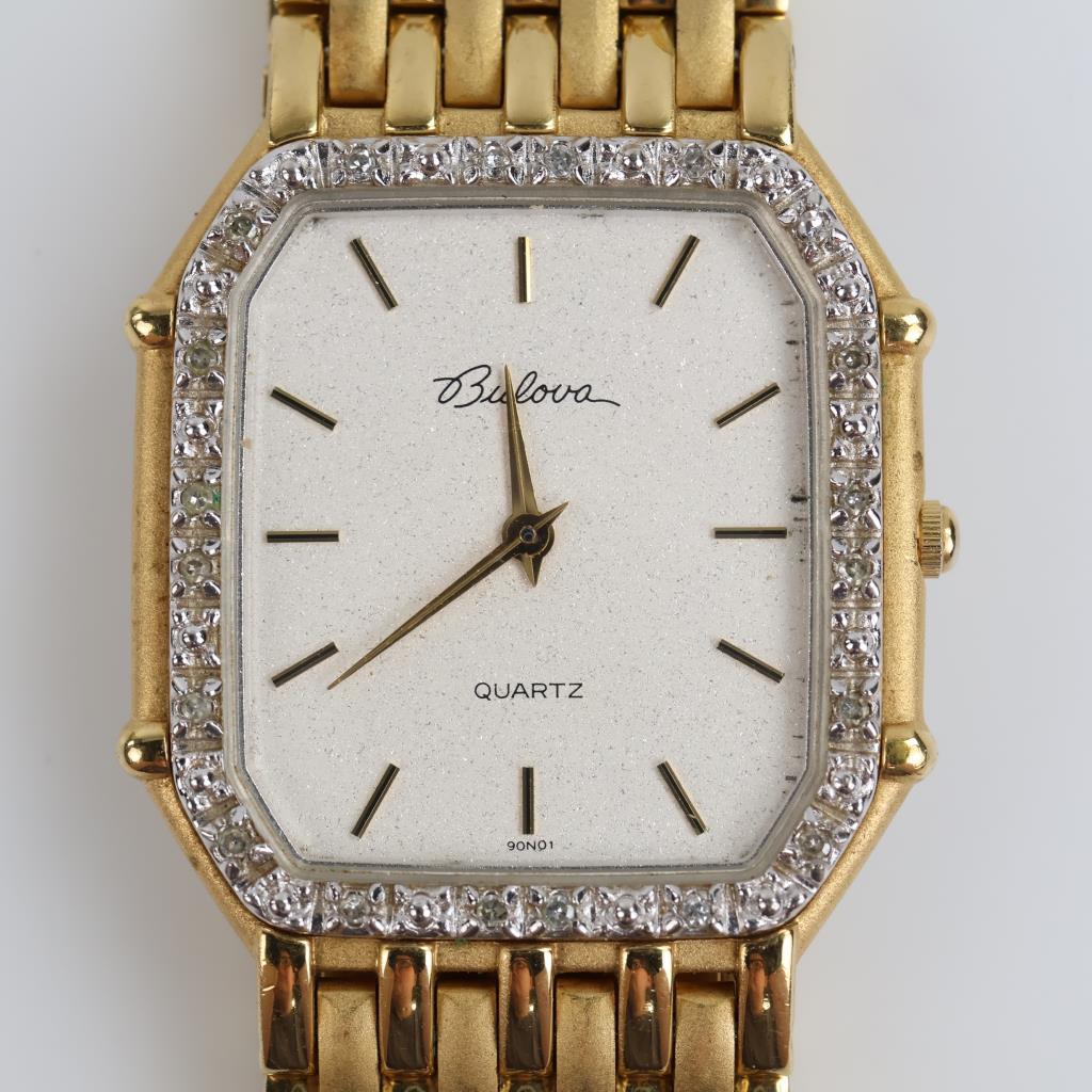 Bulova 14kt GP Diamond Dress Watch