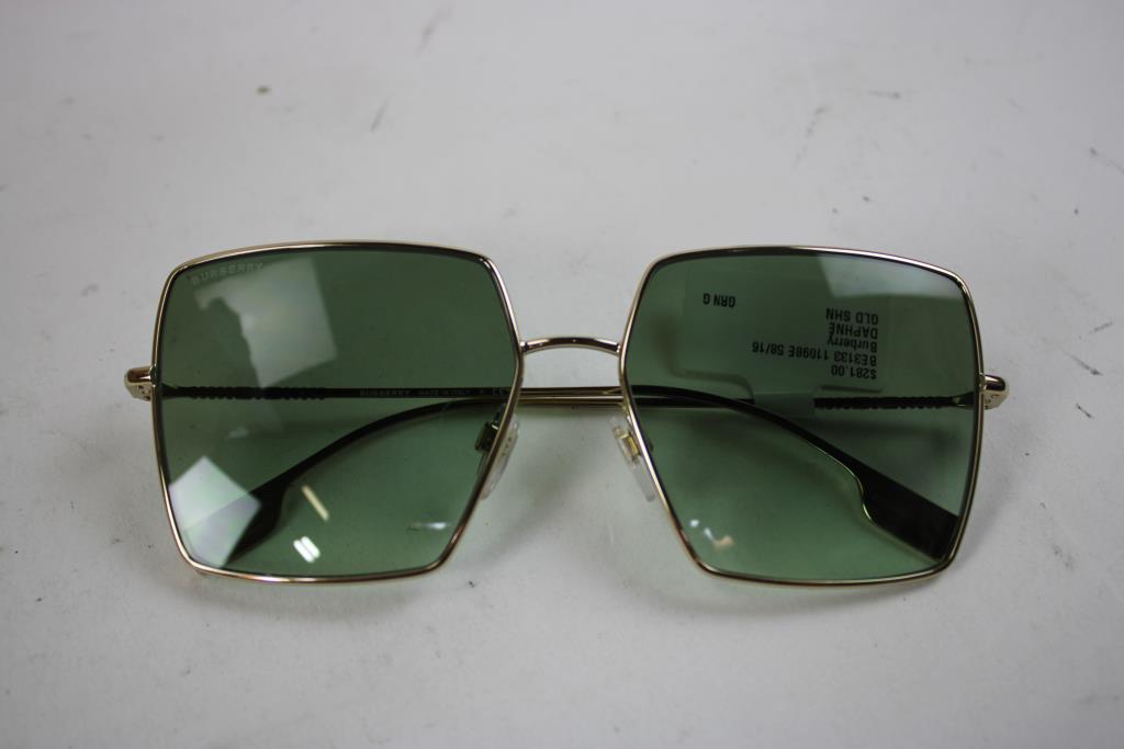 Burberry Women's Daphne Square Sunglasses, Green/Gold