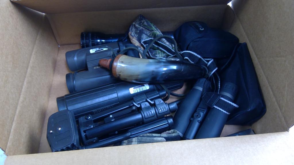 Bushnell Monocular, Nikon Binoculars, MAG-Lite Flashlight, And More