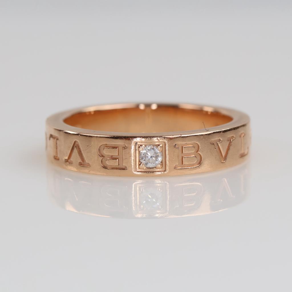 Bvlgari 18kt Rose Gold Diamond B. Zero 1 Ring-Evaluated By Our Certified Gemologist-AGS/GIA