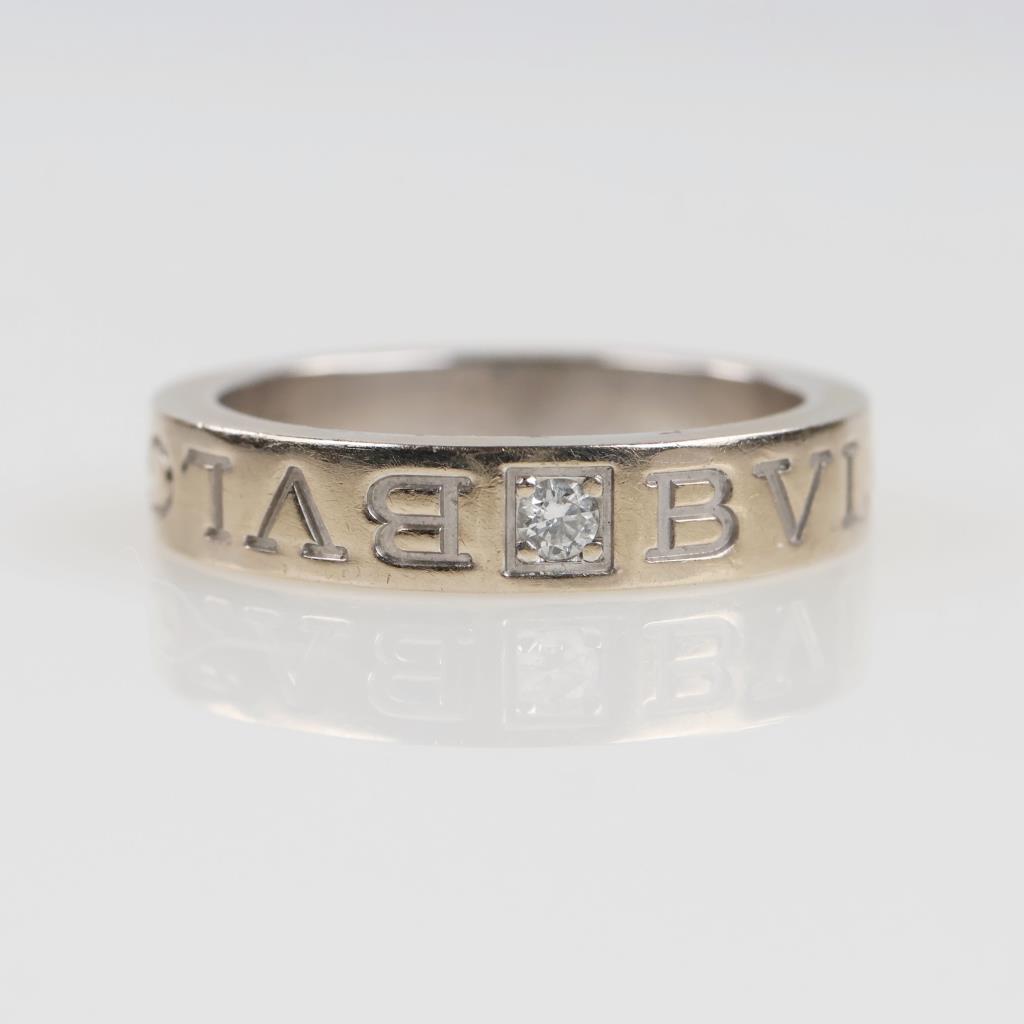 Bvlgari 18kt White Gold Diamond B. Zero 1 Ring-Evaluated By Our Certified Gemologist-AGS/GIA