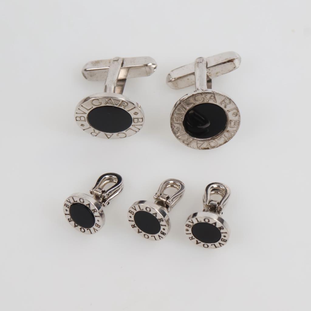 Bvlgari Sterling Silver Cufflinks, 5 Pieces