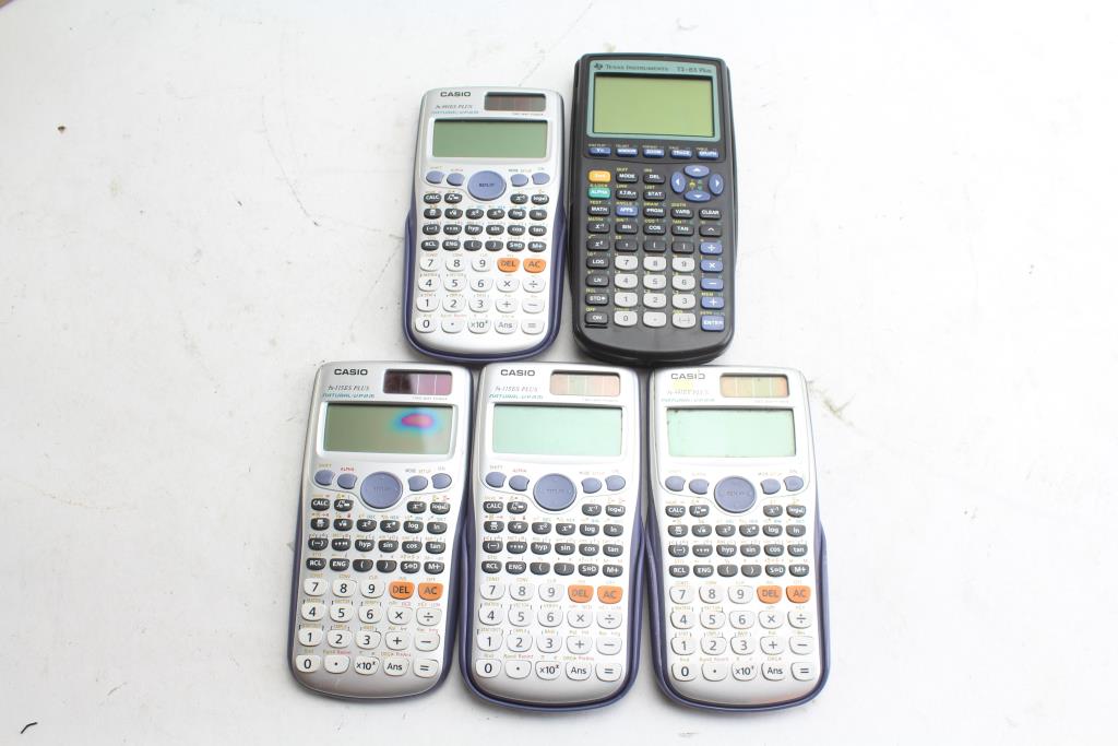 Calculators Casio And Texas Instruments, 5 Pieces Property Room