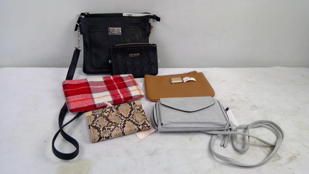 Calvin Klein, Joan & David, And More Handbags, Zipper Wallets Bulk Lot, 6 Pieces