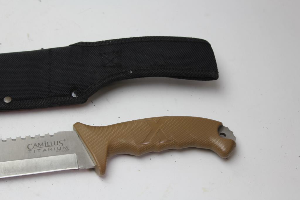 Camillus Titanium CarnivoreX Fixed Blade Knife And Sheath Property Room