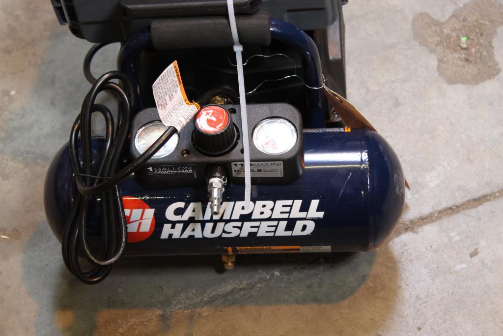 Campbell Hausfeld 1 Gal Air Compressor And Ammo Box Property Room