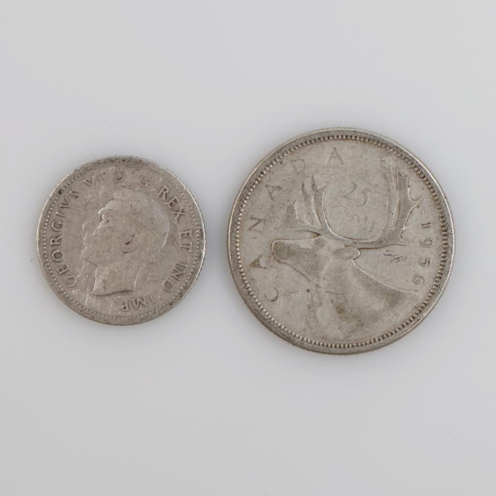 Canadian Silver Coins, 2 Pieces