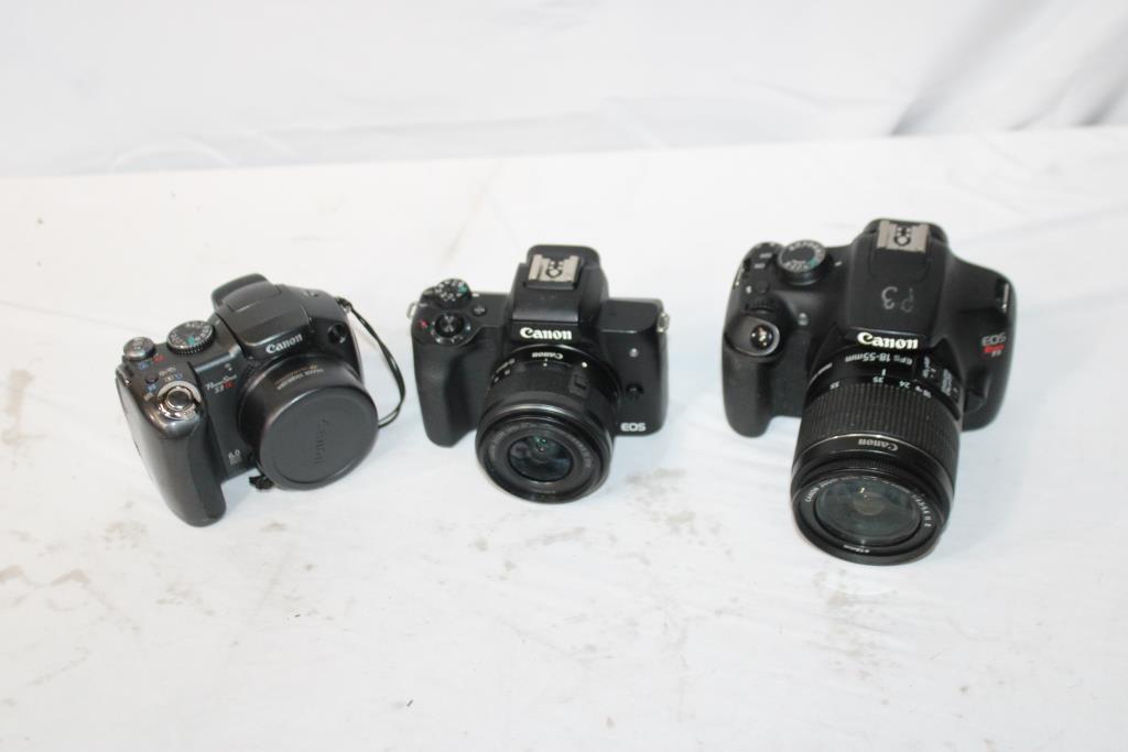 Canon Digital Camera Lot - 3 Cameras
