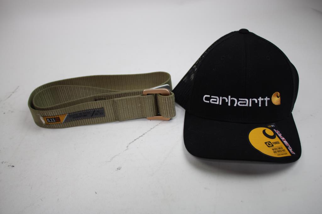 Carhartt, The North Face XXL, Carhartt Logo Hat, 5.11 Tactical XL Belt, 4 Pieces