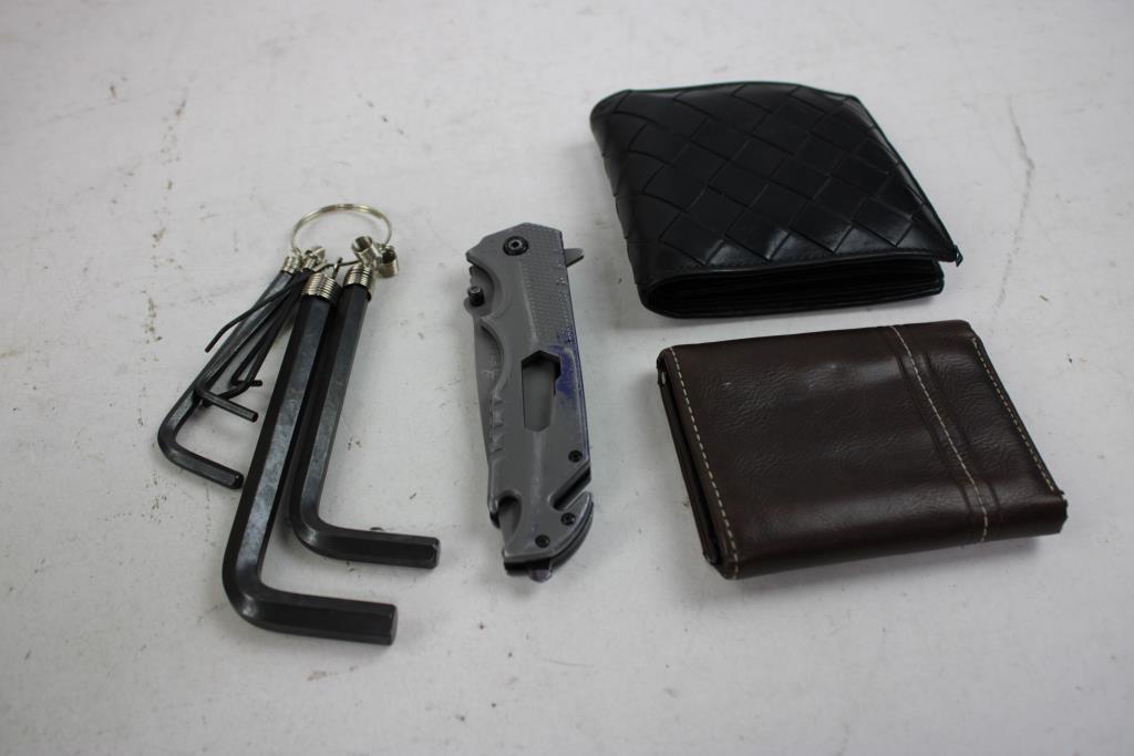 Carpisa Backpack, Hex Keys, Browning Folding Knife, Wallets, And More, 7 Pieces
