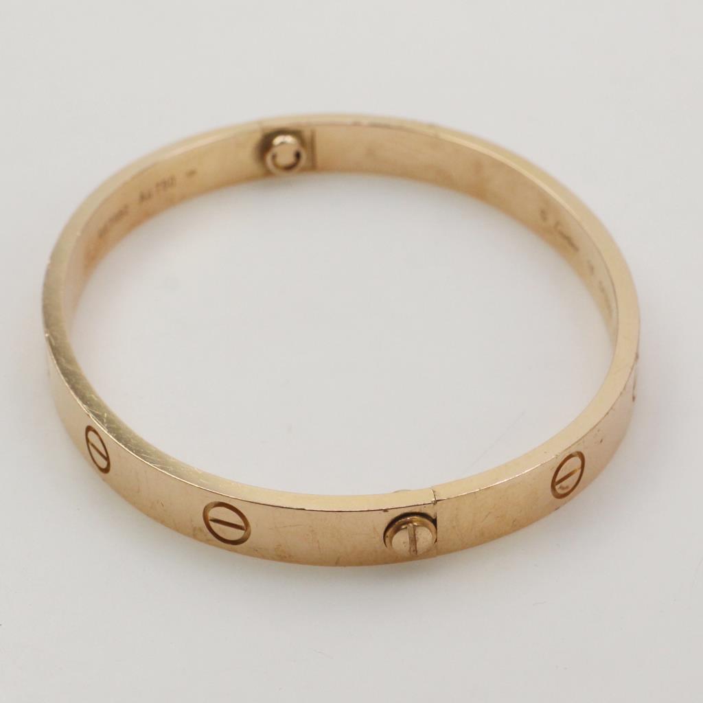 Cartier 18k Gold Love Bangle Bracelet Property Room