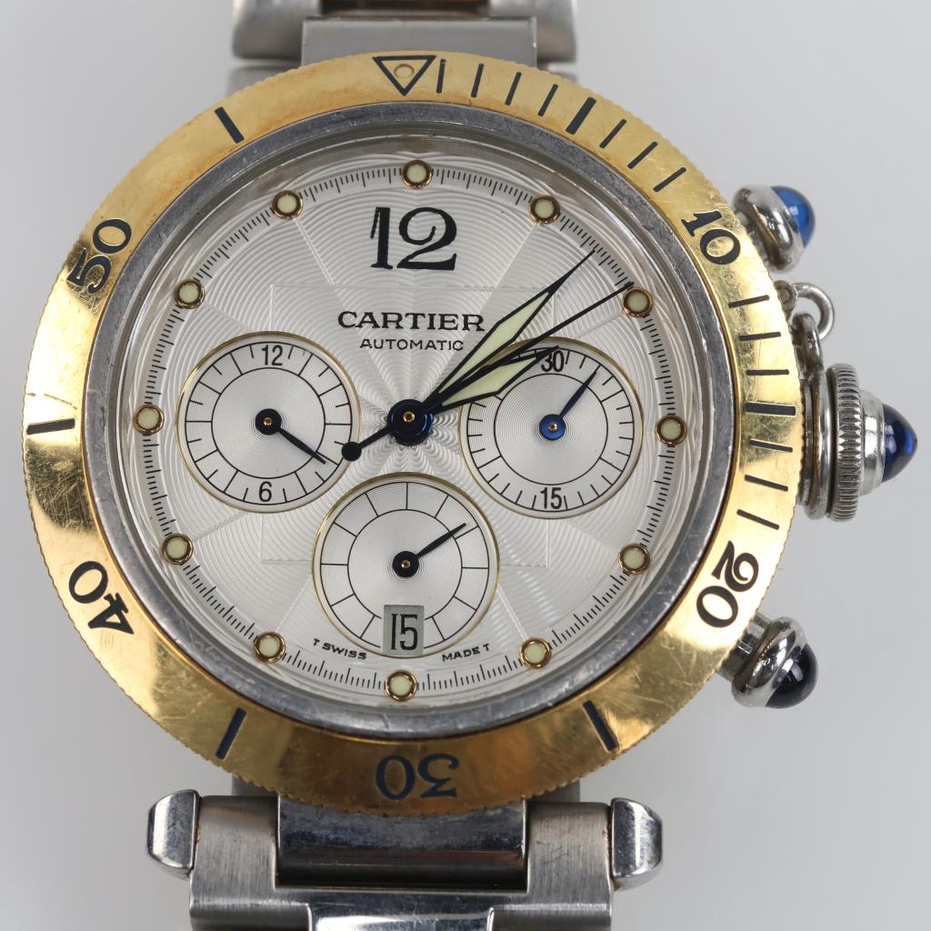 Cartier Pasha Chronograph Watch-Evaluated By Our Certified Gemologist-AGS/GIA