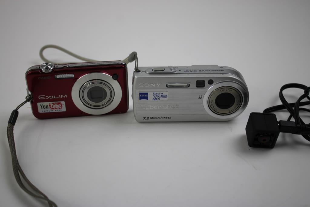 Casio Exilim 10.1 Mega Pixels Digital Camera & Sony Cyber-shot Silver Digital Camera
