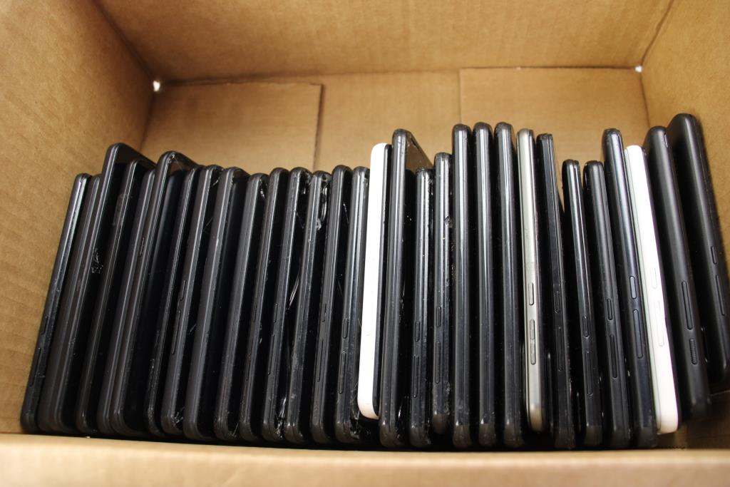 Cell Phone Lot, 35 Pieces, Sold For Parts And Earbuds Cases