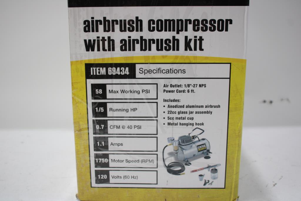 Central Pneumatic Airbrush Compressor With Airbrush Kit Property Room