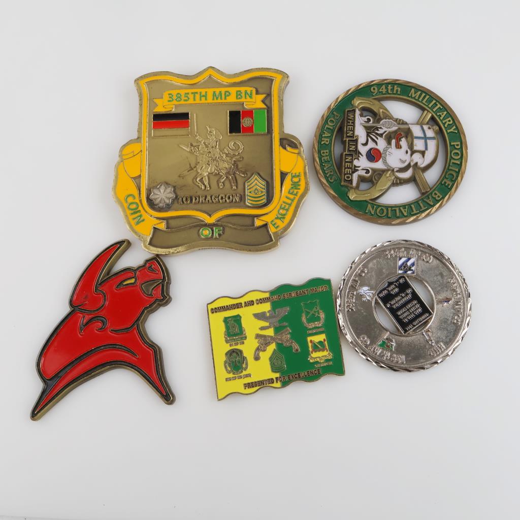Challenge Coins And Tokens, 5 Pieces