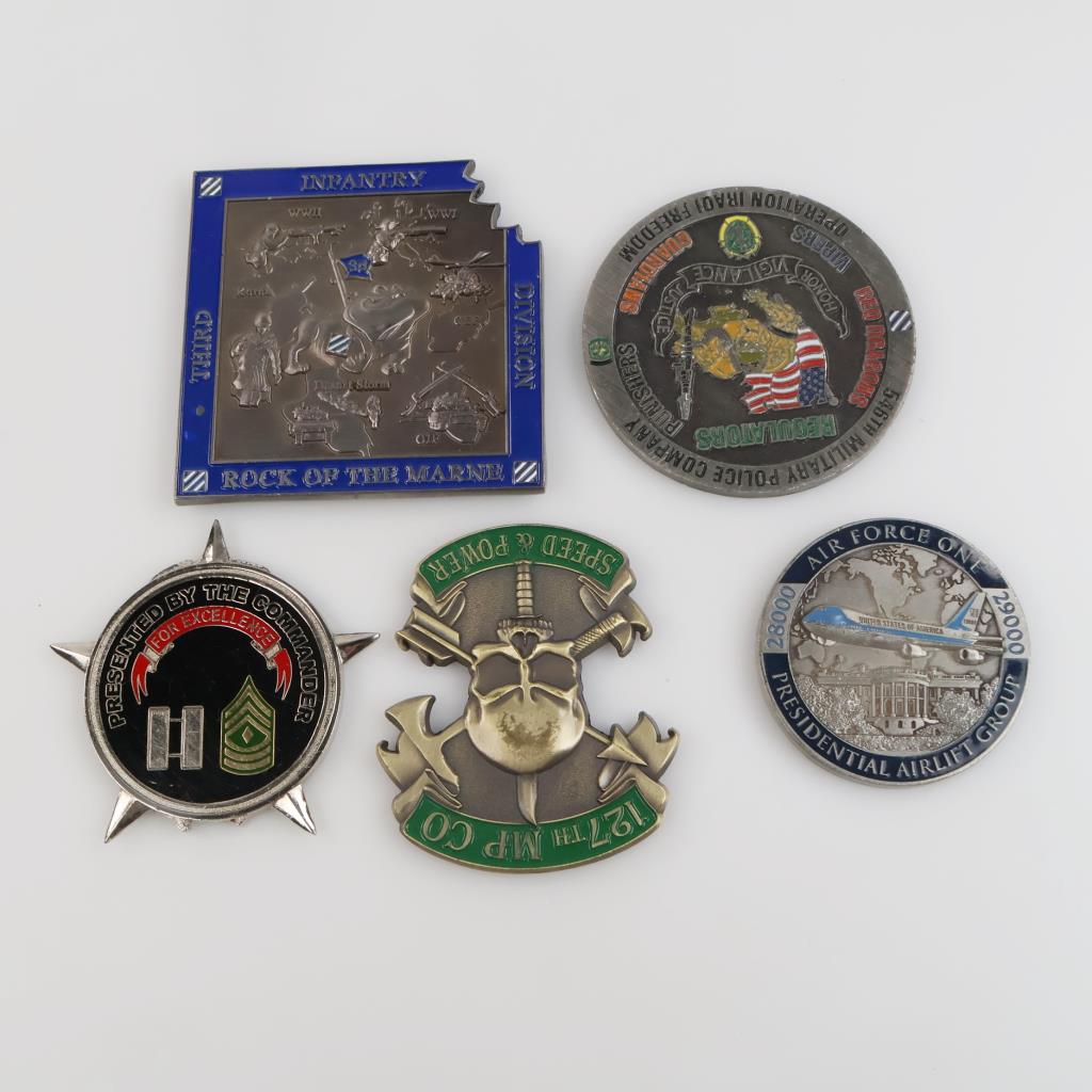 Challenge Coins And Tokens, 5 Pieces