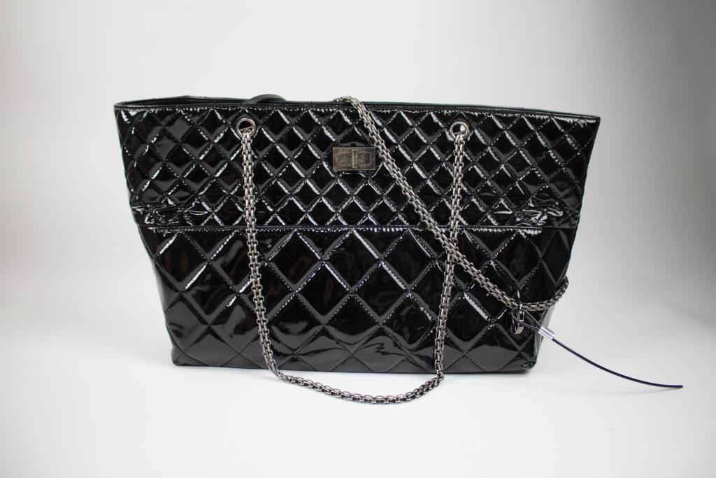 Chanel Reissue Black Patent Leather Tote Bag