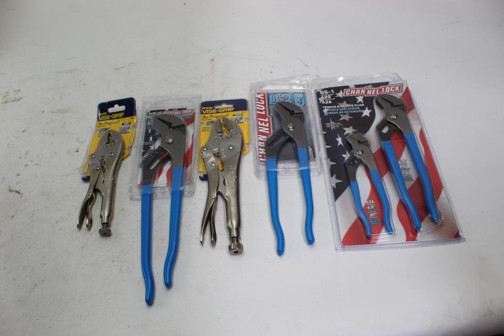 Channel Lock And Vise Grip Pliers 5 Packs Property Room