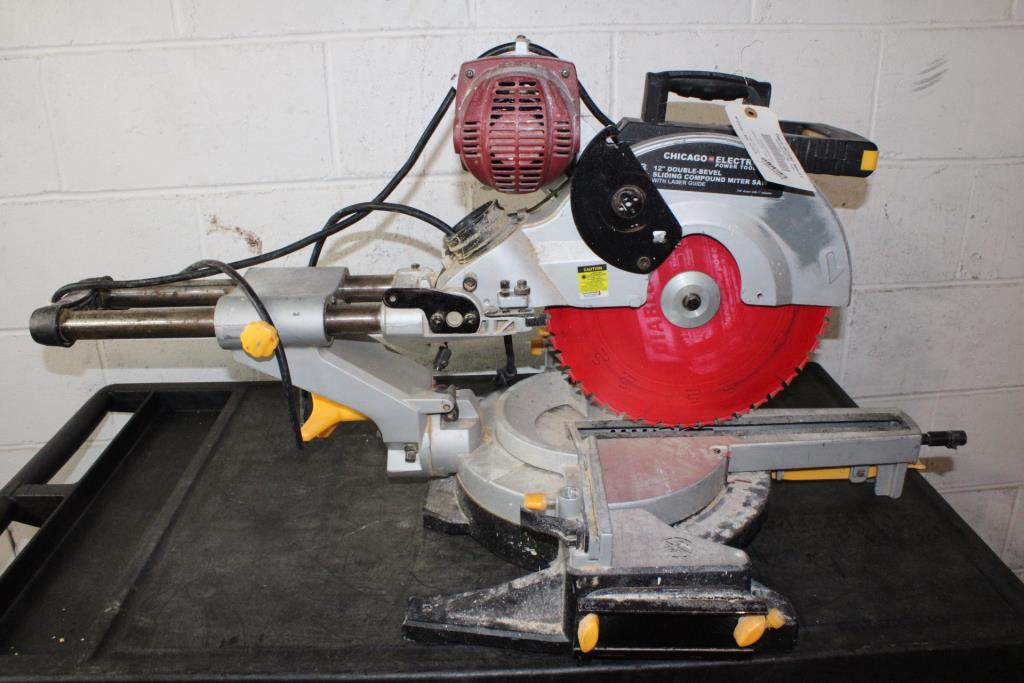 Chicago Electric DualBevel Sliding Miter Saw Property Room