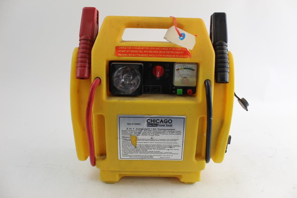 Chicago Electric Power Tools 2 In 1 Jumpstart/ Air Compressor