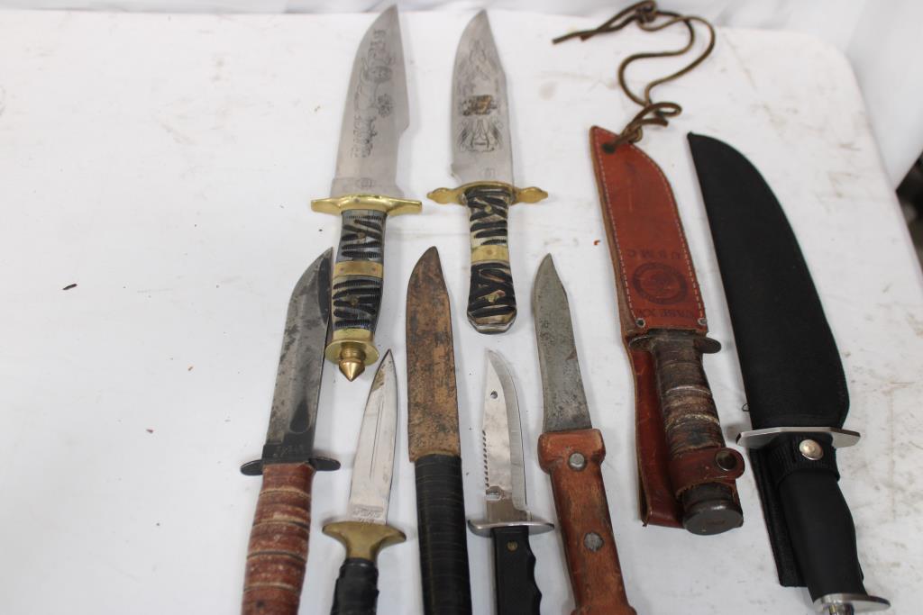 Chipaway Cutlery, KA-BAR And Other Knives, 9 Pieces