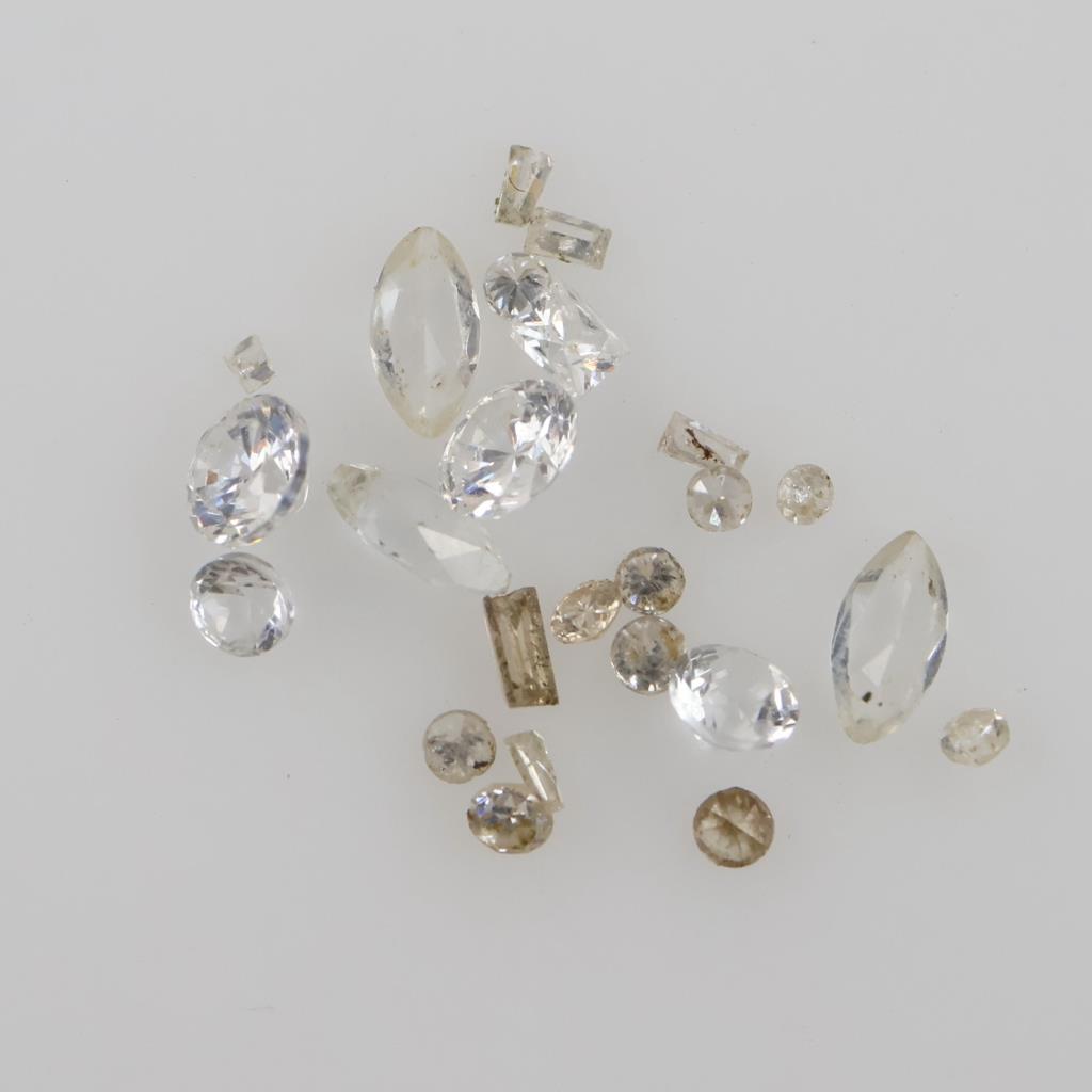 Clear Faceted Loose Jewelry Craft Stones, 14+ Pieces