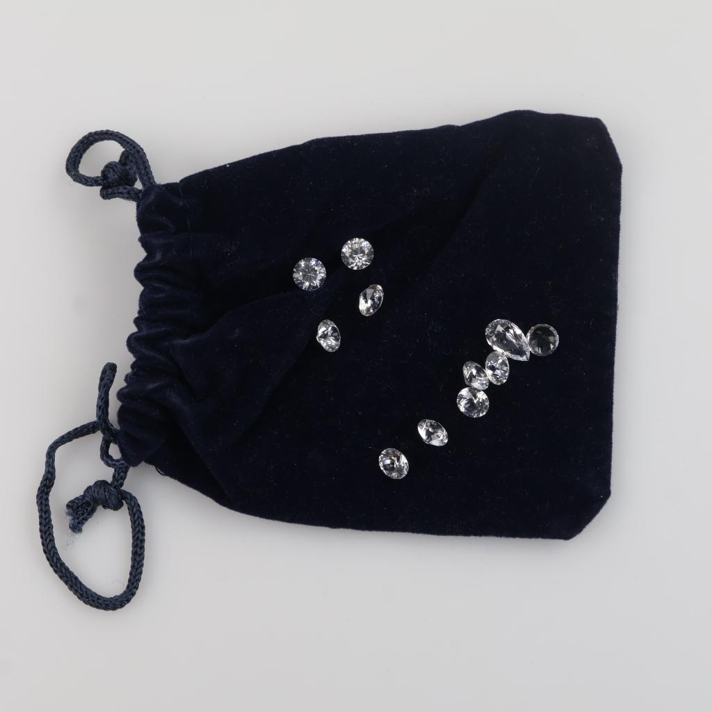 Clear Faceted Loose Jewelry Craft Stones, 8+ Pieces