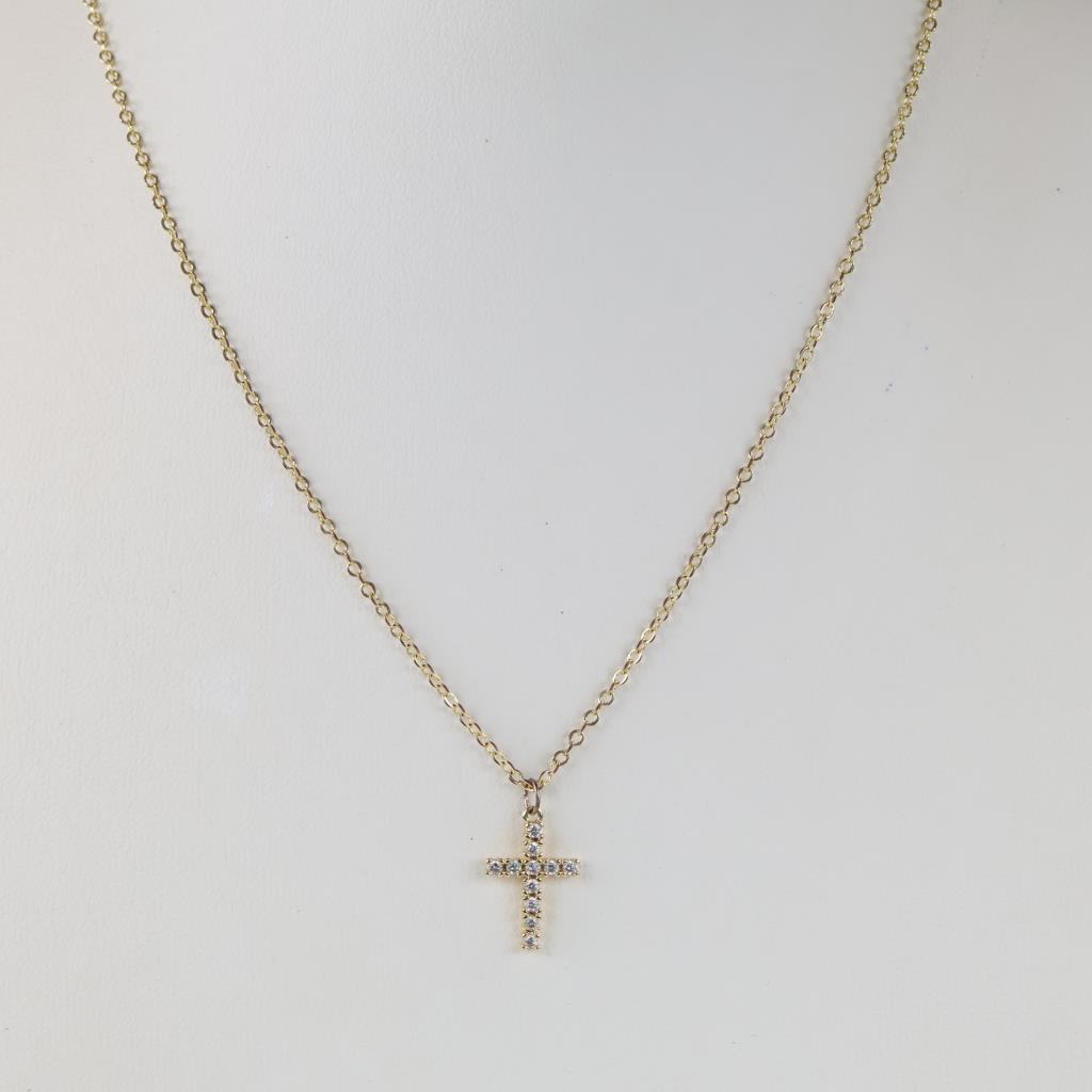Clear Stone Cross Fashion Necklace