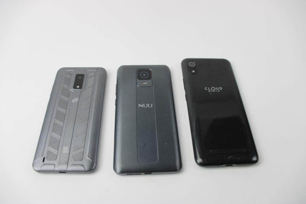 Cloud Mobile, Nuu, Blu Cell Phone Lot, 3 Pieces, Sold For Parts