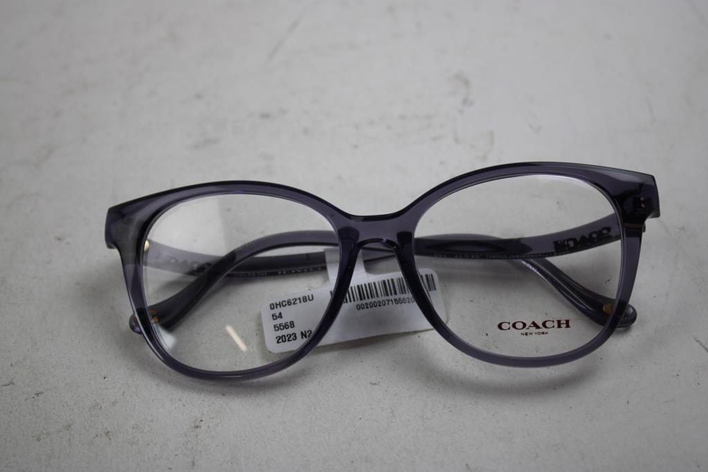 Coach Butterfly Full-Rim Glasses, Transparent Violet