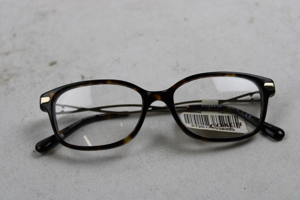 Coach Dark Tortoise Rectangle Frame Eyeglasses